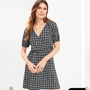 Cute Ann Taylor Loft Black/White Plaid Dress - NWT - XS Petite